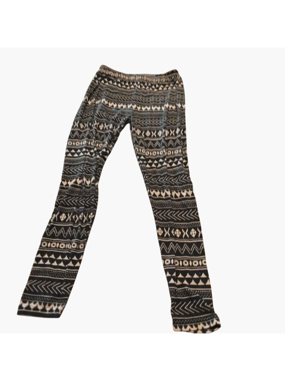 Aztec Pattern Leggings Black White Size S Small